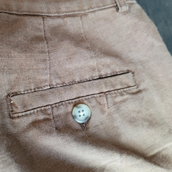 Talbots Women's Croped Pants Khaki Tan Irish Linen Blend Capri Sz 8 - Picture 9 of 10
